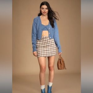 Cozy Duet Blue Knit Two-Piece Cardigan Set